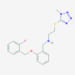 N-{2-[(2-fluorobenzyl)oxy]benzyl}-2-[(1-methyl-1H-tetrazol-5-yl)sulfanyl]ethanamine