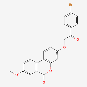 molecular formula C22H15BrO5 B5022387 3-[2-(4-bromophenyl)-2-oxoethoxy]-8-methoxy-6H-benzo[c]chromen-6-one 