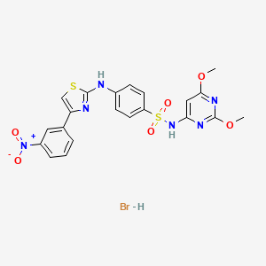 molecular formula C21H19BrN6O6S2 B5022389 N-(2,6-dimethoxy-4-pyrimidinyl)-4-{[4-(3-nitrophenyl)-1,3-thiazol-2-yl]amino}benzenesulfonamide hydrobromide 