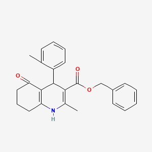 molecular formula C25H25NO3 B5022394 benzyl 2-methyl-4-(2-methylphenyl)-5-oxo-1,4,5,6,7,8-hexahydro-3-quinolinecarboxylate 