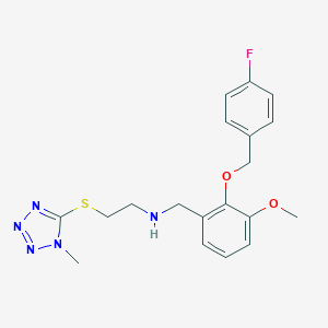 N-{2-[(4-fluorobenzyl)oxy]-3-methoxybenzyl}-2-[(1-methyl-1H-tetrazol-5-yl)sulfanyl]ethanamine