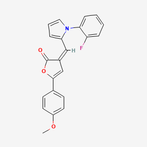 (3Z)-3-[[1-(2-fluorophenyl)pyrrol-2-yl]methylidene]-5-(4-methoxyphenyl)furan-2-one