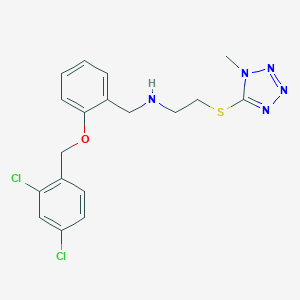 N-{2-[(2,4-dichlorobenzyl)oxy]benzyl}-2-[(1-methyl-1H-tetrazol-5-yl)sulfanyl]ethanamine