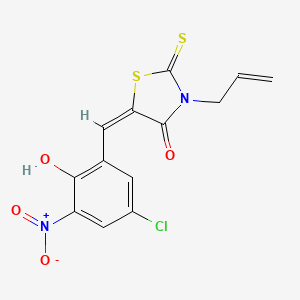 molecular formula C13H9ClN2O4S2 B5022424 3-allyl-5-(5-chloro-2-hydroxy-3-nitrobenzylidene)-2-thioxo-1,3-thiazolidin-4-one 