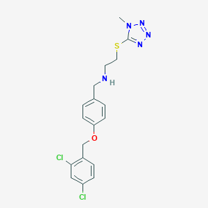 N-{4-[(2,4-dichlorobenzyl)oxy]benzyl}-2-[(1-methyl-1H-tetrazol-5-yl)sulfanyl]ethanamine