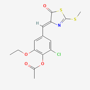 2-chloro-6-ethoxy-4-{[2-(methylthio)-5-oxo-1,3-thiazol-4(5H)-ylidene]methyl}phenyl acetate