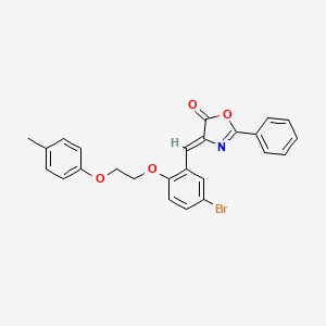 molecular formula C25H20BrNO4 B5022451 4-{5-bromo-2-[2-(4-methylphenoxy)ethoxy]benzylidene}-2-phenyl-1,3-oxazol-5(4H)-one 