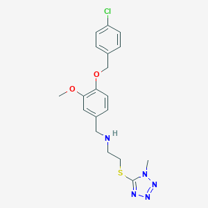 molecular formula C19H22ClN5O2S B502246 N-{4-[(4-chlorobenzyl)oxy]-3-methoxybenzyl}-2-[(1-methyl-1H-tetrazol-5-yl)sulfanyl]ethanamine 