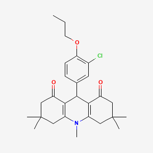 9-(3-chloro-4-propoxyphenyl)-3,3,6,6,10-pentamethyl-4,5,7,9-tetrahydro-2H-acridine-1,8-dione