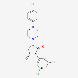 molecular formula C20H18Cl3N3O2 B5022468 3-[4-(4-chlorophenyl)-1-piperazinyl]-1-(3,5-dichlorophenyl)-2,5-pyrrolidinedione 