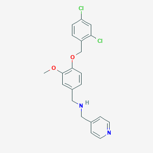 molecular formula C21H20Cl2N2O2 B502247 N-{4-[(2,4-dichlorobenzyl)oxy]-3-methoxybenzyl}-N-(4-pyridinylmethyl)amine 