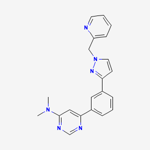 molecular formula C21H20N6 B5022471 N,N-dimethyl-6-{3-[1-(2-pyridinylmethyl)-1H-pyrazol-3-yl]phenyl}-4-pyrimidinamine 