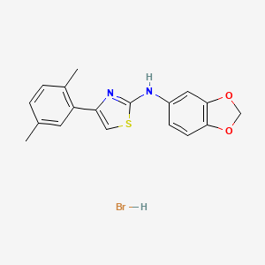 molecular formula C18H17BrN2O2S B5022478 N-(1,3-benzodioxol-5-yl)-4-(2,5-dimethylphenyl)-1,3-thiazol-2-amine;hydrobromide 