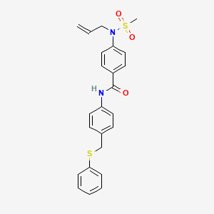 molecular formula C24H24N2O3S2 B5022483 4-[allyl(methylsulfonyl)amino]-N-{4-[(phenylthio)methyl]phenyl}benzamide 