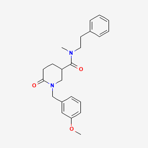 molecular formula C23H28N2O3 B5022502 1-(3-methoxybenzyl)-N-methyl-6-oxo-N-(2-phenylethyl)-3-piperidinecarboxamide 