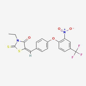 3-ethyl-5-{4-[2-nitro-4-(trifluoromethyl)phenoxy]benzylidene}-2-thioxo-1,3-thiazolidin-4-one