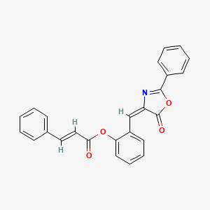 molecular formula C25H17NO4 B5022505 [2-[(E)-(5-oxo-2-phenyl-1,3-oxazol-4-ylidene)methyl]phenyl] (E)-3-phenylprop-2-enoate 