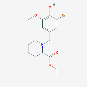 molecular formula C16H22BrNO4 B5022506 Ethyl 1-[(3-bromo-4-hydroxy-5-methoxyphenyl)methyl]piperidine-2-carboxylate 