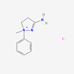 3-amino-1-methyl-1-phenyl-4,5-dihydro-1H-pyrazol-1-ium iodide