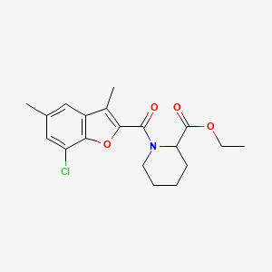 ethyl 1-[(7-chloro-3,5-dimethyl-1-benzofuran-2-yl)carbonyl]-2-piperidinecarboxylate