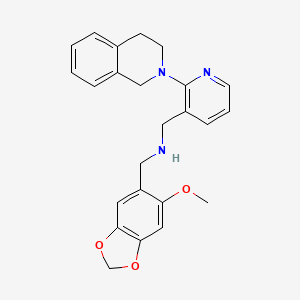 molecular formula C24H25N3O3 B5022525 1-[2-(3,4-dihydro-2(1H)-isoquinolinyl)-3-pyridinyl]-N-[(6-methoxy-1,3-benzodioxol-5-yl)methyl]methanamine 