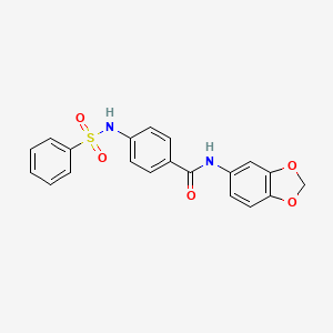 molecular formula C20H16N2O5S B5022544 N-1,3-benzodioxol-5-yl-4-[(phenylsulfonyl)amino]benzamide 