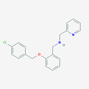 molecular formula C20H19ClN2O B502256 1-{2-[(4-chlorobenzyl)oxy]phenyl}-N-(pyridin-2-ylmethyl)methanamine 