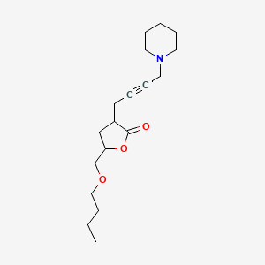 molecular formula C18H29NO3 B5022569 5-(Butoxymethyl)-3-(4-(piperidin-1-yl)but-2-yn-1-yl)dihydrofuran-2(3H)-one 