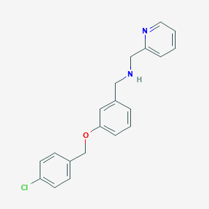 molecular formula C20H19ClN2O B502257 N-{3-[(4-chlorobenzyl)oxy]benzyl}-N-(2-pyridinylmethyl)amine 
