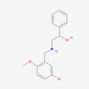 molecular formula C16H18BrNO2 B502258 2-[(5-Bromo-2-methoxybenzyl)amino]-1-phenylethanol 