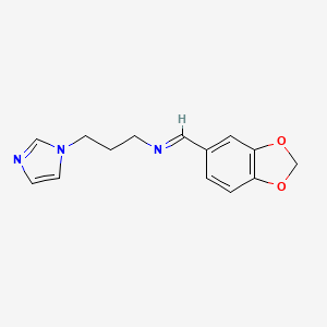 (1,3-benzodioxol-5-ylmethylene)[3-(1H-imidazol-1-yl)propyl]amine