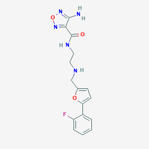 molecular formula C16H16FN5O3 B502265 4-amino-N-[2-({[5-(2-fluorophenyl)-2-furyl]methyl}amino)ethyl]-1,2,5-oxadiazole-3-carboxamide 