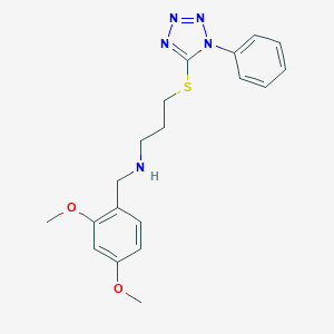 molecular formula C19H23N5O2S B502266 N-(2,4-dimethoxybenzyl)-3-[(1-phenyl-1H-tetrazol-5-yl)thio]propan-1-amine 