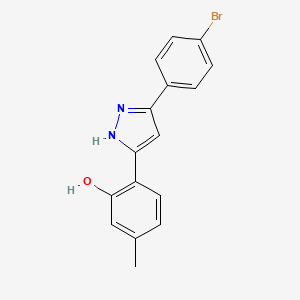 molecular formula C16H13BrN2O B5022660 2-[5-(4-bromophenyl)-1H-pyrazol-3-yl]-5-methylphenol 