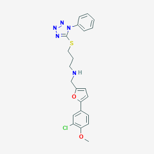 N-{[5-(3-chloro-4-methoxyphenyl)-2-furyl]methyl}-N-{3-[(1-phenyl-1H-tetraazol-5-yl)sulfanyl]propyl}amine