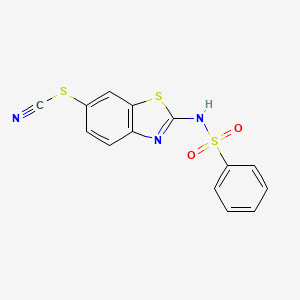 molecular formula C14H9N3O2S3 B5022673 2-[(phenylsulfonyl)amino]-1,3-benzothiazol-6-yl thiocyanate 