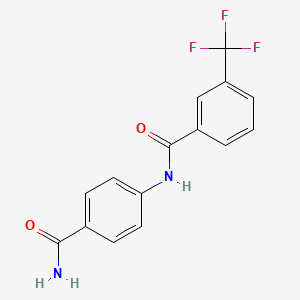 molecular formula C15H11F3N2O2 B5022688 N-[4-(aminocarbonyl)phenyl]-3-(trifluoromethyl)benzamide 