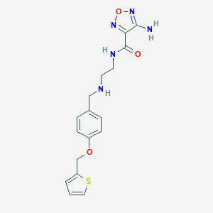 molecular formula C17H19N5O3S B502270 4-amino-N-(2-{[4-(thiophen-2-ylmethoxy)benzyl]amino}ethyl)-1,2,5-oxadiazole-3-carboxamide 