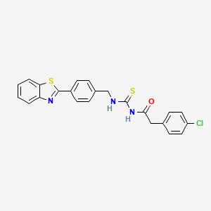 molecular formula C23H18ClN3OS2 B5022707 N-({[4-(1,3-benzothiazol-2-yl)benzyl]amino}carbonothioyl)-2-(4-chlorophenyl)acetamide 