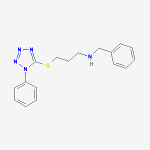 molecular formula C17H19N5S B502274 N-benzyl-3-[(1-phenyl-1H-tetrazol-5-yl)thio]propan-1-amine 