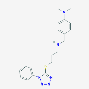 molecular formula C19H24N6S B502277 N,N-dimethyl-4-[({3-[(1-phenyl-1H-tetrazol-5-yl)sulfanyl]propyl}amino)methyl]aniline 