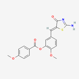 [5-[(Z)-(2-amino-4-oxo-1,3-thiazol-5-ylidene)methyl]-2-methoxyphenyl] 4-methoxybenzoate