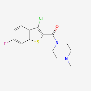 molecular formula C15H16ClFN2OS B5022816 (3-CHLORO-6-FLUORO-1-BENZOTHIOPHEN-2-YL)(4-ETHYLPIPERAZINO)METHANONE 