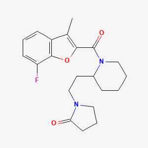 1-(2-{1-[(7-fluoro-3-methyl-1-benzofuran-2-yl)carbonyl]-2-piperidinyl}ethyl)-2-pyrrolidinone