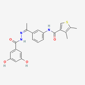 N-{3-[N-(3,5-dihydroxybenzoyl)ethanehydrazonoyl]phenyl}-4,5-dimethyl-3-thiophenecarboxamide