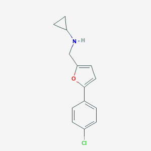 molecular formula C14H14ClNO B502283 N-{[5-(4-chlorophenyl)furan-2-yl]methyl}cyclopropanamine 