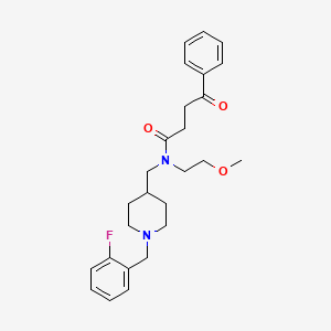 molecular formula C26H33FN2O3 B5022837 N-{[1-(2-fluorobenzyl)-4-piperidinyl]methyl}-N-(2-methoxyethyl)-4-oxo-4-phenylbutanamide 