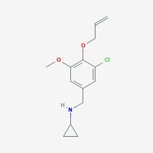 molecular formula C14H18ClNO2 B502284 N-[4-(allyloxy)-3-chloro-5-methoxybenzyl]-N-cyclopropylamine 