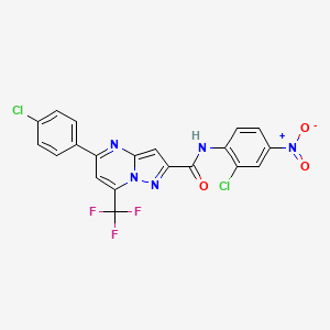 molecular formula C20H10Cl2F3N5O3 B5022850 N-(2-chloro-4-nitrophenyl)-5-(4-chlorophenyl)-7-(trifluoromethyl)pyrazolo[1,5-a]pyrimidine-2-carboxamide 