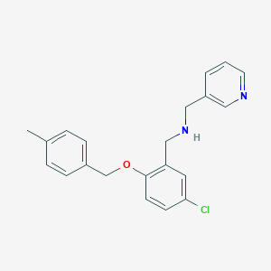 molecular formula C21H21ClN2O B502287 N-{5-chloro-2-[(4-methylbenzyl)oxy]benzyl}-N-(3-pyridinylmethyl)amine 